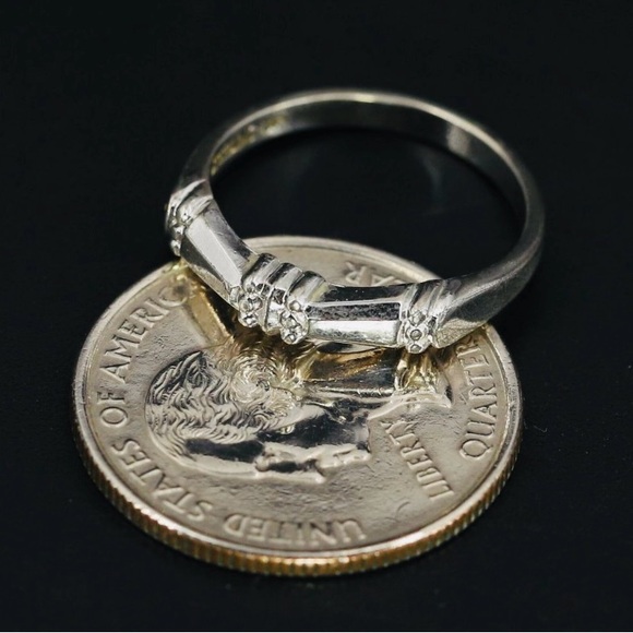 Clark & Coombs Vintage Modernist Pebbled Band Sterling Ring - Picture 4 of 6